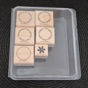 STAMPIN' UP! Retired 2007 'Think Happy Thoughts' Stamp Set, Set of 6 Stamps